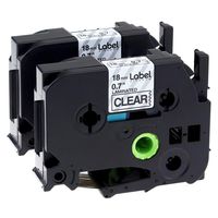 Label KINGDOM Compatible with Brother P-Touch TZ141 TZe141, 18mm TZ TZe Standard Laminated Tape, Black on Clear, 0.7 Inch x 26.2 Feet, 2-Pack