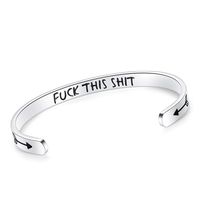 SAM & LORI Inspirational Cuff Bracelet Bangle Motivational Mantra Quote Stainless Steel Engraved Best Friend Sister (F@ck this sht)