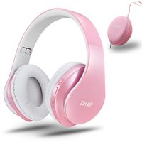 Bluetooth Headphones Wireless,Over Ear Headset with 20Hr Play Time , Foldable & Lightweight, Support Tf Card MP3 Mode and Fm Radio for Cellphones Laptop (Pink)