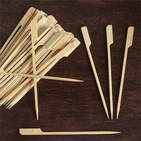 BalsaCircle 500 pcs 5.75-Inch Disposable Natural Brown Birch Bamboo Paddle Picks - Wedding Party Event Catering Tableware
