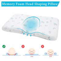 MOKEYDOU Baby Head Shaping Pillow, Memory Foam Infant Sleeping Pillow, Newborn Round Pillow Prevent Flat Head Syndrome for 0-3T Baby Girl & Boy with Washable Cotton Pillow Cover (Giraffe)