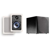Polk Audio RC55i 5.25-inch 2-way In-ceiling Speakers (Pair) with PSW505 12-inch Powered Subwoofer | Easily Fits, Looks Minimal, Gives Out Great Sound | Upgrade your Home Theater Now!