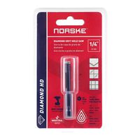 Norske Tools NDHSI103 1/4 inch (6mm) Industrial Quality Vacuum Brazed Diamond Drill Bit Hole Saw for Tile, Stone, Glass, Brick, Block and Cement Backer Board