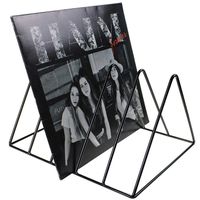 Record-Happy Vinyl Record Storage Holder Stand - Premium Vinyl Coated Metal Wire Rack Holds up to 50 Album Lp's - Simple, Functional and Contemporary Display Concept Design for 12 inch Records