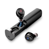 True Wireless Earbuds Bluetooth 5.0 Headphones in-Ear Earphones with Microphone for Workout Sport Running (Charging Case, IPX7 Waterproof) Compatibility with iPhone Samsung Android Cell Phone (Black)