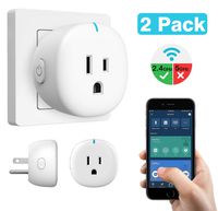MoKo WiFi Smart Plug, [2 Pack] Mini WiFi Outlet Mini Socket Compatible with Alexa Echo, Google Home & IFTTT, Smart Life App Remote Control Home Appliances, 10A, No Hub Required, White