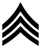Minglewood Trading US Army E5 Sergeant Insignia 5" x 4.25" Vinyl Decal Sticker SGT Enlisted Rank - Black