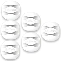 iGotTech Cable Clips and Cord Management System: Desktop Cable Organizer and Computer, Electrical, Charging or Mouse Cord Holder (White)