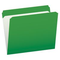 Pendaflex Color File Folders with Interior Grid, Letter Size, Bright Green, Straight Cut, 100/BX (R152 BGR)