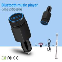 XunDo Wireless in-car 4.1 Bluetooth FM Transmitter Receiver Kit, QC3.0 Radio Adapter, Hand-Free Speaker, HI-FI Audio Player Support TF/SD AUX Voltmeter with 3-1 USB Cable＆Smartphones Holder（Black）