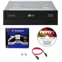 LG WH16NS40 16X Super Multi M-Disc Blu-Ray BDXL DVD CD Internal Burner Writer Drive + Free 1pk Mdisc BD + Nero Software + Cables & Mounting Screws