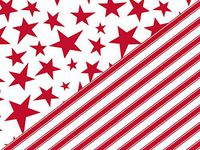Pack Of 1, Holiday Stars & Stripes 24" X 85' Reversible Christmas Premium Gift Wrap Papers For 40-50 Gifts Made In USA