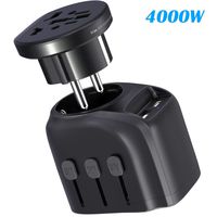 Glamfields travel adapter worldwide all in one international power adapter fast wall Charging cover 200+ countries 100V-250V (EU UK USA AU Plug) (3USB+1Type C) (2500W/4000W/16A)