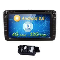 WiFi Android 8.0 Octa-Core 8 Inch Double Din Car DVD Player for VW Volkswagen Jetta Golf 5 6 Skoda Passat Caddy T5 Seat with Can-Bus,Bluetooth,GPS,RDS,Radio + Rearview Camera