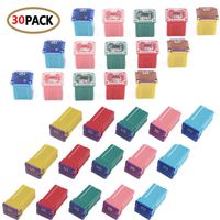30 pc Automotive Combination LOW and TALL/STD PROFILE JCASE Box Shaped Assortment Fuse Kit for Ford, Chevy/GM, Nissan, and Toyota Pickup Trucks, Cars and SUVs