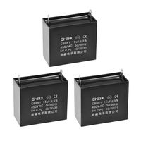 uxcell CBB61 Run Capacitor 450V AC 15uF 2-pin Metallized Polypropylene Film Capacitors for Ceiling Fan 3Pcs