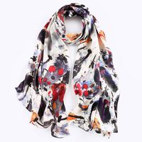 Hqysjin Ladies Silk Scarves Printed Beach Towel Sunscreen Shawl,one,18060cm
