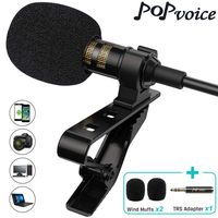 PoP voice Professional Lavalier Lapel Microphone Omnidirectional Condenser Mic for iPhone Android Smartphone,Recording Mic for Youtube,Interview,Video