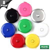 Tape Measure Push Button Soft Retractable Handy Pocket Tape Measure Double-Sided Tailor's Measuring Tape 150 cm 60 Inch 8 Colors Package by BUSHIBU