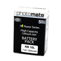 Photomate NB-10L NB10L Ultra High Capacity Rechargeable Battery Pack (1500mAh) for Canon Powershot SX40 HS, SX40HS, SX50 HS, SX50HS, SX60 HS, SX60HS, G1 X, G1X, G15, G16 Digital Camera