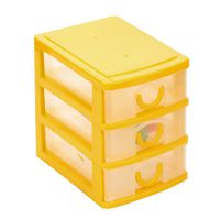 AmyDong Storage Box Drawer Case, Durable Plastic Mini Desktop Drawer Sundries Case Small Objects (M, Yellow)