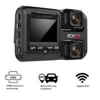 Dual Dash Cam with GPS WiFi, Inside and Outside Car Driving Recorder Full HD 1080P 2" LCD 170° Wide Angle,Sony Sensor, Super Capacitor, Night Vision, G-Sensor, Loop Recording, Motion Detection