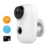 xmartO Wireless Security Camera Outdoor for Home Surveillance, Baby Monitor, Pet Camera, Rechargeable Battery Operated, Motion Detection, 2 Way Audio, Ip65 Weatherproof, Night Vision, 16GB Storage
