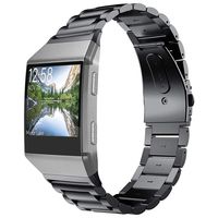 Banband Compatible with Fitbit Ionic Band, Stainless Steel Metal Wristband Replacement Bracelet Strap for Fitbit Ionic Smart Watch (Black)