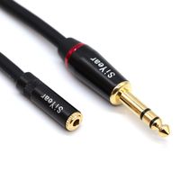 SiYear 6.35mm Male 1/4 inch Stereo TRS to 3.5mm Female 1/8 inch Jack Headphones Extension Cable, Converter Cable Adapter (1.5m)