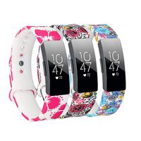 Floral Bands Compatible with Fitbit Inspire HR/Inspire/Ace 2 Replacement Watch Band Pattern Strap Accessory Wristband for Inspire and Inspire HR Women Men Small Large