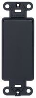 Leviton 80414-E Decora plastic adapter plate, Blank - No hole, with-ears, and two mounting screws. Black