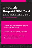 T-Mobile Prepaid SIM Card Unlimited Talk, Text, and Data (UNL Talk, Text, Data 30 Days)