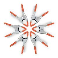 PONY Heavy Duty Spring Clamps Set, 2 inch, Steel made with Protected Rubber Handles and Tips, 6-Pack