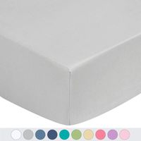 TILLYOU Silky Soft Microfiber Crib Sheet, All Season Breathable Cozy Baby Sheets for Boys and Girls, 28 x 52in Fits Standard Crib & Toddler Mattress, Gray