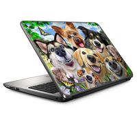 Selfie Dog Delight - 15 inches 15.6 inches Custom Fit Made to Order Laptop Notebook Skin Vinyl Sticker Cover Decal Fits HP Lenovo Apple Mac Dell Compaq Asus Acer