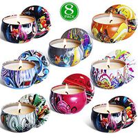 XYUT Scented Candles Gift Sets, Natural Soy Wax 2.5 Oz Unit Portable Travel Tin Perfect for Women Aromatherapy Anniversary - 8 Pack