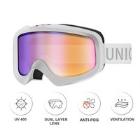 Unigear Skido X1 Ski Goggles, Snowboard Snow Goggles for Men, Women & Youth - Anti-Fog & 100% UV Protection (Revo Blue Lens (VLT 65%))