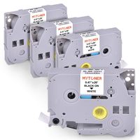 MYTONER TZe-231 TZe231 TZ231 Label Tape 12mm 0.47 inch Compatible with Brother P-Touch Standard Laminated TZ-231 Labels Black on White for Brother Label Maker PT-D210 PT-H110 PT-D600 PT-1280 (4-Pack)