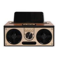 SEVIZ Retro Wireless Bluetooth Speaker, 20W Stereo Sound, Bluetooth 5.0 Device with 4 Hours' Playback, Portable Speaker, for Home, for Travel, FM Radio, Wooden Speaker