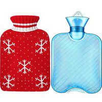 Tatuo Hot Water Bottle with Cover Transparent Hot Water Bottle with Removable Knitted Cover