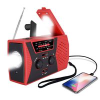 [2019 Upgraded Version] Emergency Solar Hand Crank Radio, Portable AM/FM NOAA Weather Radio for Outdoor and Household Emergency Device, LED Flashlight, Reading Lamp, 2000mAh Power Bank USB Charger