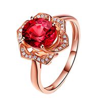 XBKPLO Rings for Women Fashion Ruby Rose Crystal Wedding Accessories Jewelry Gift Size 6-10 (10)