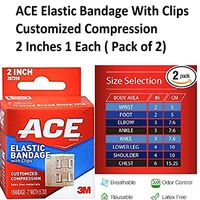 ACE Elastic Bandage With Clips Customized Compression 2 Inches 1 Each ( Pack of 2)
