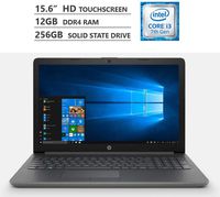 HP Premium 15.6" WLED-Backlit HD Touchscreen Laptop, Intel Core i3-71000U 2.40 GHz Processor, 12GB Memory, 256GB Solid State Drive, HDMI, 802.11b/g/n, Bluetooth 4.2, Windows 10 Home, Gray