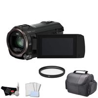 Panasonic HC-V770K Full HD Camcorder with 20x Optical Zoom | Twin Camera | WiFi - Bundle with UV Filter + Carrying Case + More