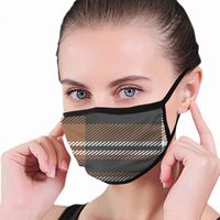 Brown Plaid Tartan Abstract Beauty Fashion Mouth Mask, Unisex Adult Ear Loop Face Mask, Anti Dust Warm Ski Cycling Safety K-Pop Fashion Mask Various Use With Adjustable Ear Loops For Women Man