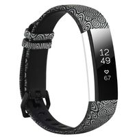 Tkasing for Fitbit Alta/Alta HR Wristband with Metal Clasp for Fitness Activity Tracker, Silicon Wrist Bands Replacement Accessories for Fitbit Alta/Alta HR(no Tracker) (Pattern09, Free Size)