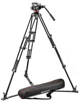Manfrotto MVH502A,546GB-1 Professional Fluid Video System with Aluminum Tripod and Ground Spreader (Black)