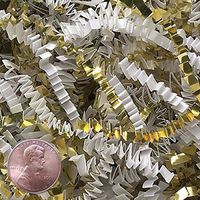 White and Gold Crinkle Cut Paper Shred by Crinkle Cut