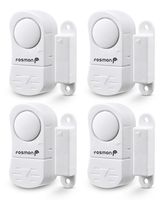 Fosmon Wireless Entry (4 Pack), Alert Alarm Safety System [2 Function 90db Chime/Siren] Burglar Security Sensor for Door, Window, Home, Business, Garage, Airbnb